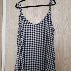 EUC Black and white gingham swing cami